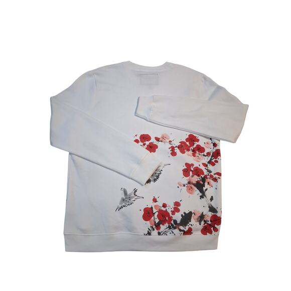 Blind Rooster Cherry Blossom Sparrow Unisex L Wrap Around “Osaka” Sweatshirt - Picture 8 of 12